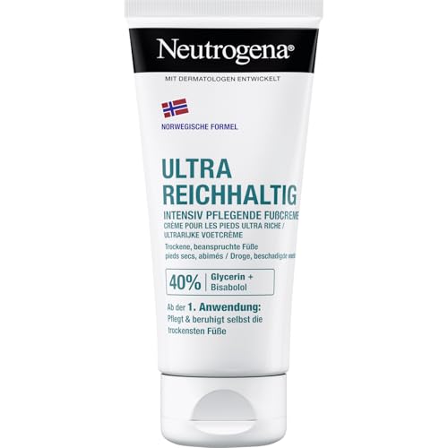 Neutrogena Fórmula Noruega Crema de Pies Absorción Inmediata (100 ml), crema hidratante para pies normales a secos, crema no grasa de absorción rápida