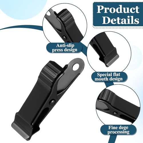 Metall Klemmen, 12 Stück Krokodilklemmen 1,3 cm Klein rutschfeste Vorhang Klammer Breite Federklemmen Schwarz Mini Wäscheklammern für Fotos Vorhange Kleidung Snacks Bastelarbeiten