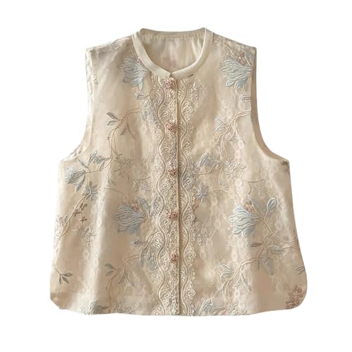 Chaleco de verano bordado para mujer, alta confección en organza fina y estilo antiguo chino
