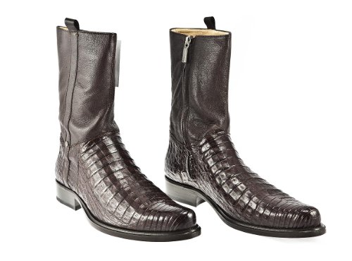 Dress Boots with Zipper by Cuadra - Chocolate and Black - Cayman Leather - Handmade - Sizes from 7 to 11 (7 D(M) US, Chocolate)2