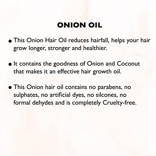 Farmonics Onion Hair Oil Enriched With Natural Coconut Oil, Black Seed Oil & Jojoba Oil, For Longer, Stronger And Healthier Hair | Ideal For Hair Loss & Dandruff | No Silicones&Parabens| 200Ml #TOP5