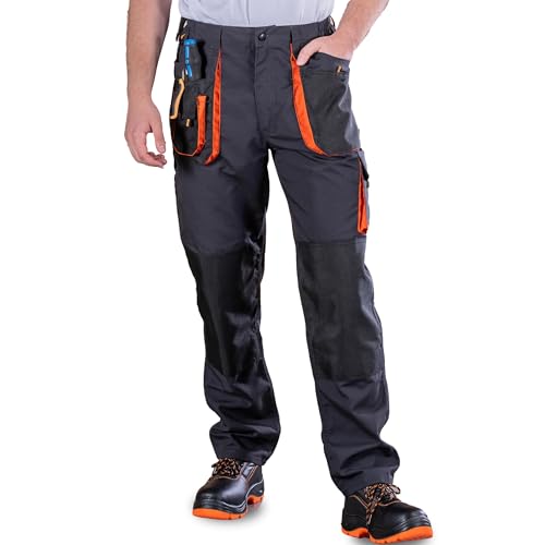 BWOLF Atlas Pantalon de travail classique pour homme avec poches multifonctions, gris, XL