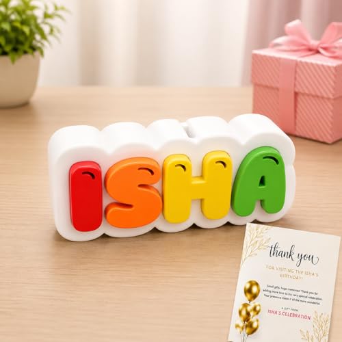 Image of Personalized Piggy Bank with Custom Name - 3D Printed Nameplate Money Box for Kids, Alphabet Coin Savings Bank Box, Unique Gullak Birthday Return Gift for Boys, Girls(Rainbow Letters)