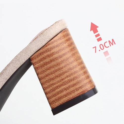 Sandals Wearing Thick Heeled high Heeled Sandals Outside Women's Slippers Sandal(B,39)3