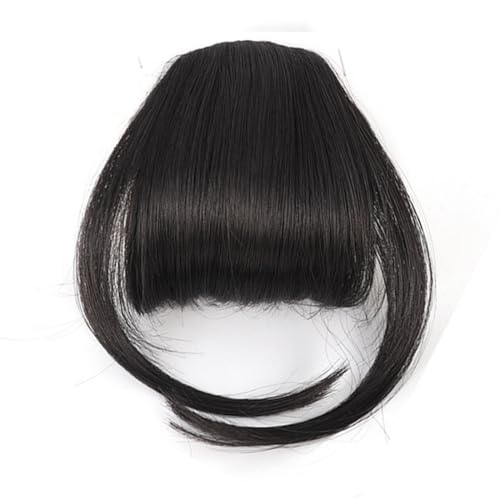 YUPZAR Frange a Clip Cheveux Naturel,Fausse Frange pour Femmes, Pièce de Perruque Réaliste, Pour le Cosplay, le bal de Promo et l’Usage Quotidien(Noir)