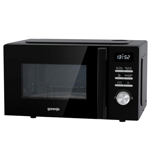 Gorenje Mikrowelle mit Grill, 20 L, 800 W Mikrowellenleistung + 1000 W Grillleistung, SmartDisplay, AquaClean, SuperCombo Program, Kindersicherung, Glasdrehteller - MO20A4BH