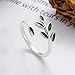 Green Enamel Olive Leaf Wrap Open Finger Ring for Women Adjustable Band Statement Plant Branch Leaves Delicate Thumb Knuckle Stacking Rings Comfort Fit Birthday Party Fashion Jewelry for Her Mom Wife