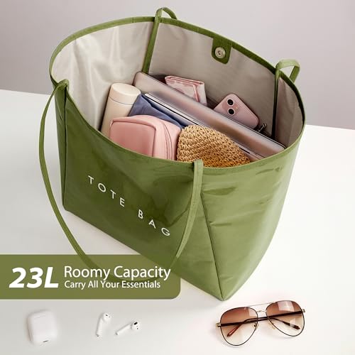 Image of KALIDI PVC Tote Women Weekender Bag Large Shopper Handbag Oversize Shoulder Travel Purse