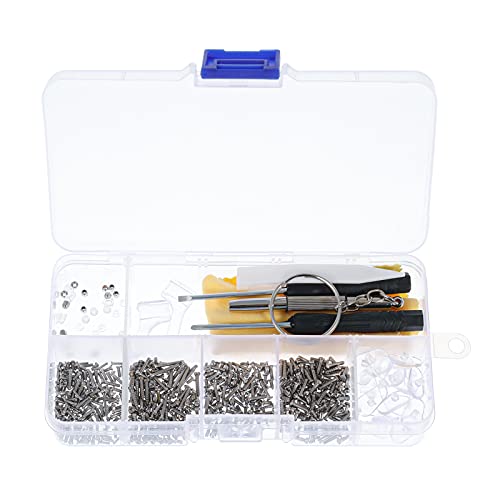 Firtink 500 Gafas Accesorios Caja de Herramientas de Tornillo, Con Gancho de Oreja de Tornillo Gafas Almohadilla Nasal Pinzas Mini Destornillador Caja de Herramientas de Tela para Gafas Cover
