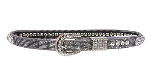 Cinturón de strass gris de 20mm para pantalones vaqueros infantiles 2