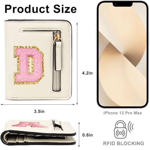 Image of Birthday Gifts for Teen Girl Kids Wallet Little Girl Wallets | Small Initial Kid Wallet for Girl Rfid Wallet Preppy Stuff Gifts for Girls 8-12 Beige D