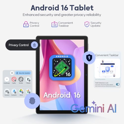 Image of 2026 Upgraded Android 16 Tablet, 10 Inch Tablet with Keyboard 128GB + 20GB