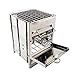 Yeucan Stainless Steel Square Stove Wood Outdoor Barbecue Stove Mini Charcoal Stove Folding Barbecue Stove,Silver,21 * 15 * 15cm