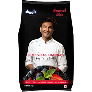 Drools Gourmet Bites, Vikas Khanna Recipe, Very Berry Chicken Pellet Puppy Dog Food – 3kg