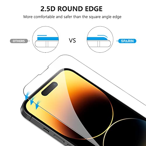 SPARIN Vetro Temperato per iPhone 14 Pro, Durezza