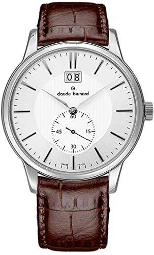 Montre Claude Bernard 64005 3 AIN en cuir marron : l'élégance horlogère suisse