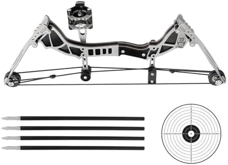 Mini Compound Bow and Arrows Set Mini Archery Bow Set Mini Compound Bow Mini Hunting Bow RH/LH for Hunting Shooting Practice