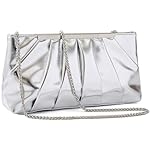 Clutch Purse Dressy Pleated Formal Evening Bag Simple Classy Handbag for Women