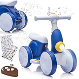 Electric Baby Balance Bike with Bubble Machine for 1 Year Old Boys Girls 4 in 1 Ride...