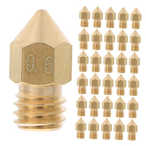 3d Printer Extruder Nozzle M6 Thread 0.6mm Brass 30pcs