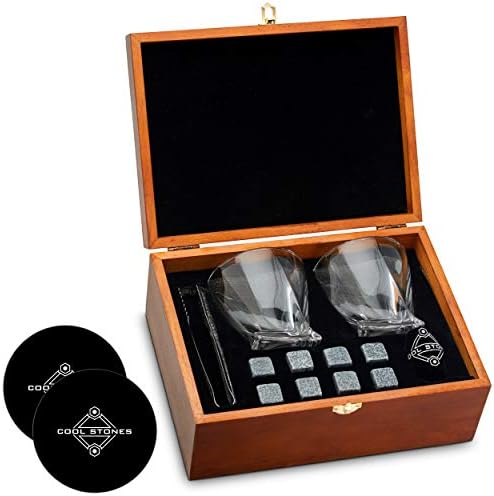 Whiskey Stones and Whiskey Glass Gift Boxed Set