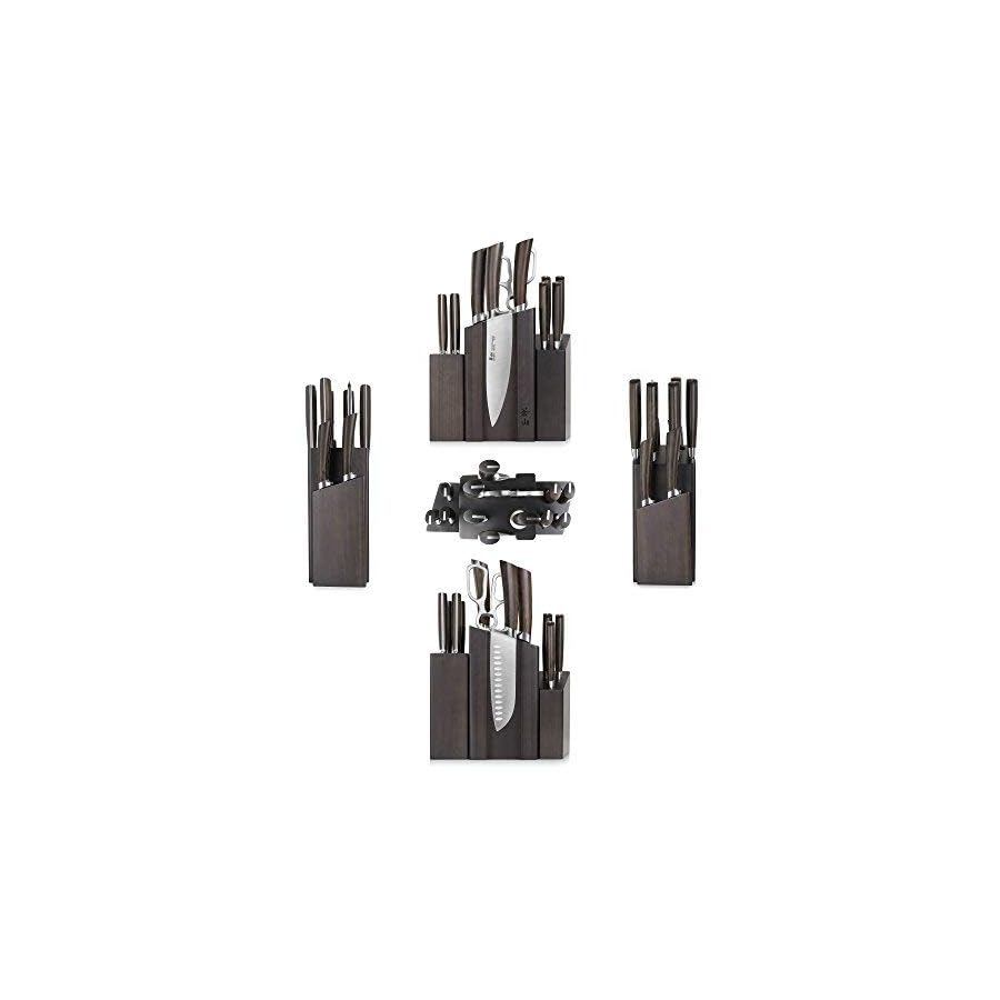 Cangshan A Series 1022285 German Steel Forged DENALI Magnetic Knife Block Set, Walnut