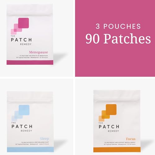 Image of The Patch Remedy Peri-Menopause Patches Kit - (90 Patches) Includes Menopause Patch, Sleep & Focus Patch, Easy-to-Use Patches for Women
