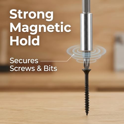 5er Set Bithalter Magnetisch 60mm Zoll Bit Verlängerung mit Schnellwechsel-Funktion, Sechskantschaft Bit Halterung aus robustem Stahl für Akkuschrauber, Bohrmaschine und Schlagschrauber Zubehör