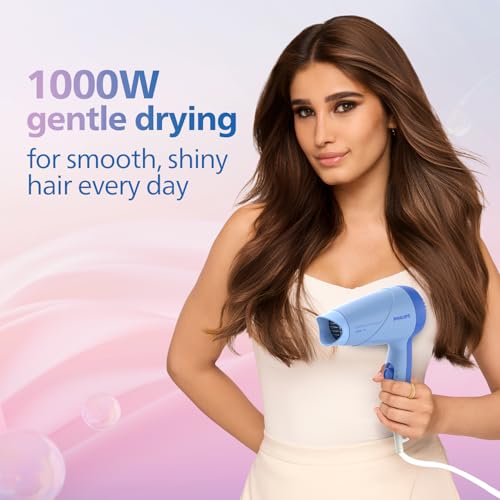 Image of Philips India's No.1 Hair Styling Brand -Hair Dryer 1000W |Blow Dry for Men & Women | 2 Heat Settings| ThermoProtect tech |Travel-Friendly, Quick Dry, Frizz Control | For Indian Hair | HP8100 /60 Blue