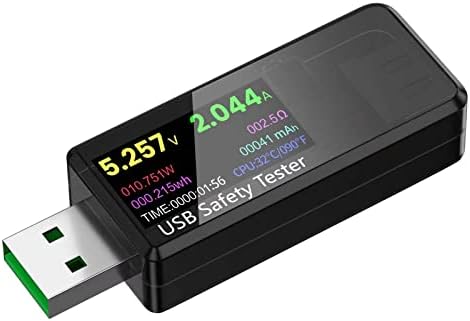YOJOCK Tester USB 3.0 multimetr 3,7-32 V 0-5,1 A tester napięcia USB cyfrowy tester prądu i napięcia woltomierz amperomierz IPS kolorowy wyświetlacz pojemność ładowarka wykrywacz