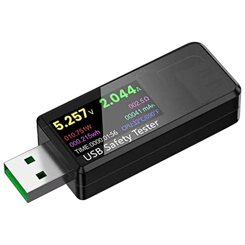 YOJOCK USB 3.0 Tester Multimeter 3.7-32V 0-5.1A USB Voltage Tester USB Digital Current and Voltage Tester Meter Voltmeter Ammeter IPS Color Display Capacity Power Charger Detector Cover