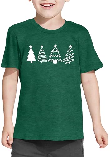 Image of Christmas Tree Shirt for Toddler Boys Girls Merry Christmas T-Shirts Short Sleeve Holiday Tee Xmas Gift Tops