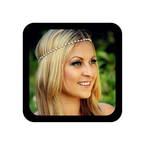 Inilbran Cadena De La Cabeza De La Perla De Plata De...