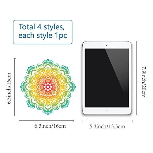 GORGECRAFT 4PCS Vinilos Decorativos 6.3 Inch Mandala miniatura 2