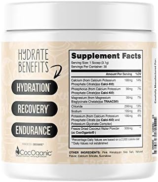 Coffee Over Cardio Hydrate Salted Caramel (30 Servings) - Hydration  Supplement, Electrolyte Powder, Sugar Free, Keto Friendly, with Pink  Himalayan ...