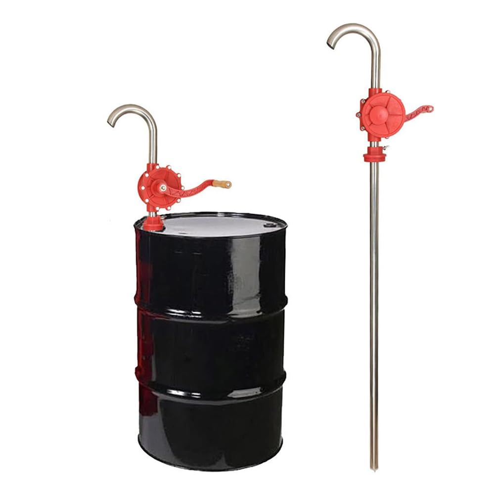 Pompe Manuelle pour Fûts, Pompe De Transfert De Carburant pour Fûts De 5 À 55 Gallons, Pompe De Transfert D'huile À Manivelle, Pompes Rotatives pour Fûts pour Le Transfert De Carburant