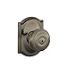 Georgian Knob with Camelot Trim Non-Turning Lock, Antique Pewter (F170 GEO 620 CAM)