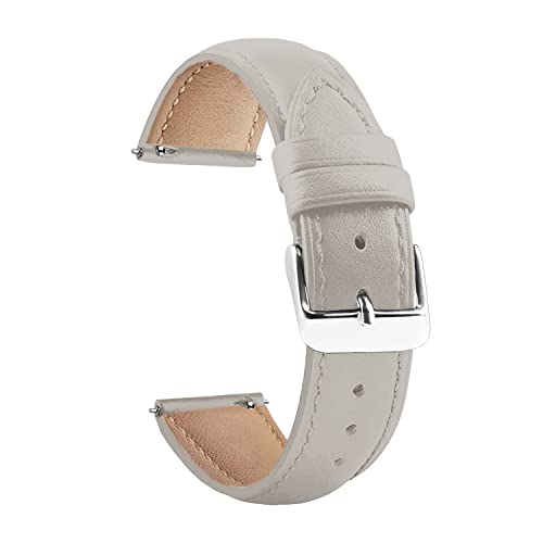 Image of ACM Watch Strap Leather Belt 20mm Compatible with Noise Noisefit Nova Smartwatch Casual Classic Band White