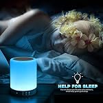 Elecstars - Touch Night Lamp with Bluetooth Speaker, Dimmable Color Night Light, Outdoor Table Lamp with Smart Touch Control, Best Gift for Men Women Teens Kids Sleep Aid