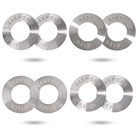 44SPORT Olympic Fractional Steel Plates -Pair of 1/4, 1/2, 3/4, 1 lb Weights (8 Total) Cover