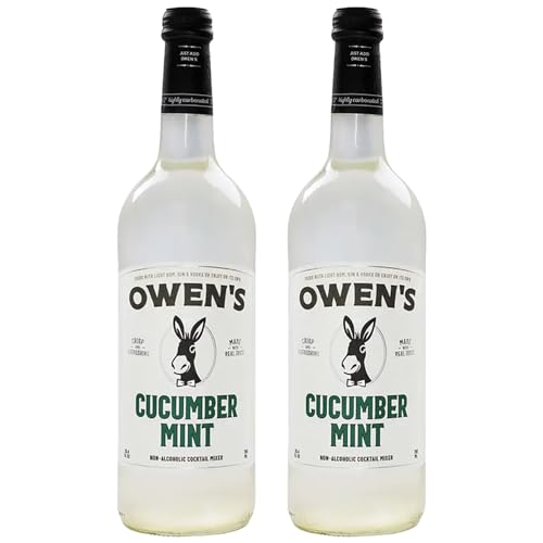 Owen’s Craft Mixers | Cucumber Mint 2 Pack 750ml | Handcrafted in the USA with Premium Ingredients | Vegan & Gluten-Free Soda Mocktail and Cocktail Mixer