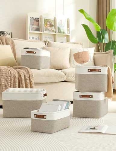 Bagnizer Klappbare Stoff Aufbewahrungsbox für Regale Schrank, 4-teilig – Bild 5