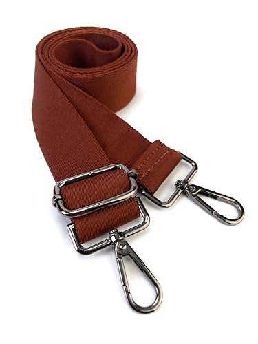 Image of Purse Strap Replacement for Crossbody Bags & Handbags | Premium Webbing with Gunmetal Black Hardware Clip-On Installation Adjustable Length Comfortable Wide Guitar Style Strap