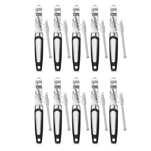 Jrifedptry Abrelatas manual, abrelatas de alta resistencia, abrelatas de seguridad, mango suave y antideslizante, 10 piezas