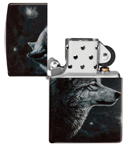 Encendedor Zippo Windproof Wolves Tumbled Chrome miniatura 4