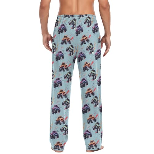 Monster Truck Men’s Pajama Bottoms Soft Lightweight Lounge Pants with Elastic Drawstring Waist2