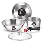 Milton Pro Cook Tri-Ply Stainless Steel Cookware with Detachable Handle I Induction and Gas Ready I Tea Pan 16cm, Fry Pan 22cm, Kadai with Glass Lid 24cm, 5 Year Warranty