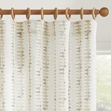 jinchan Linen Nursery Curtains for Living Room Boho Curtains for Bedroom Kids Room 84 Inches Long Geometric Printed Farmhouse Drapes Rod Pocket Window Treatment Curtain Set of 2 Panels Taupe Gray
