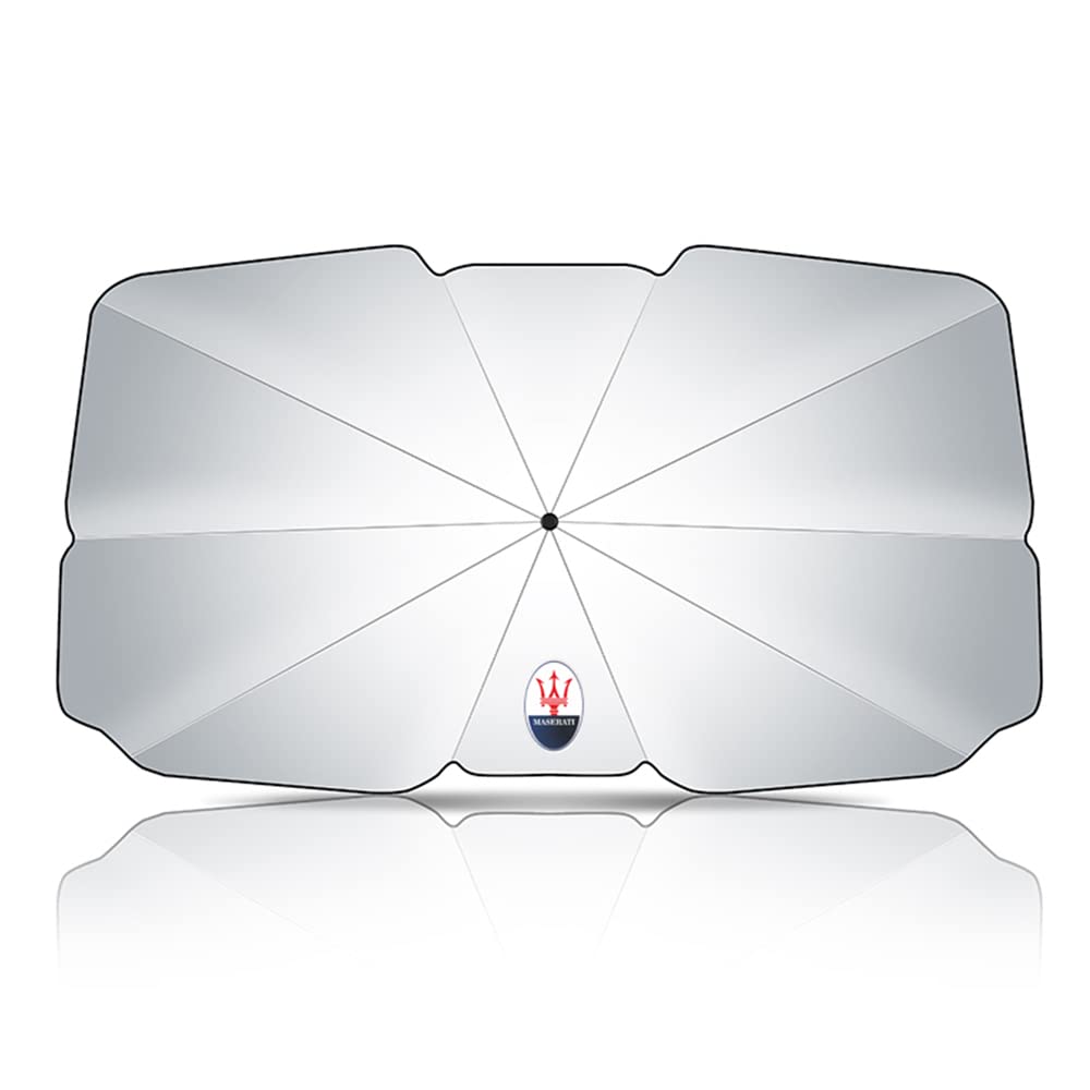 ADDG Car Sun Shade Front Windshield Foldable Sun Visor Sun Visor Protector Reflector Umbrella for Maserati Ghibli Levante Quattroporte Granturismo GranCabrio MC20