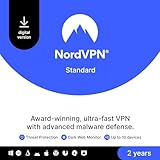 NordVPN Standard – 2-Year - VPN & Cybersecurity Software For 10 Devices – Block Malware, Malicious Links & Ads, Protect Personal Information - PC/Mac/Mobile [Online Code]